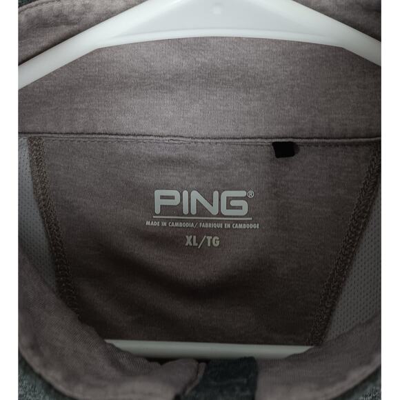 Ping Quarter Zip Golf Shirt Mens XL Gray Striped Performance Sensorcool Wicking - Picture 5 of 12